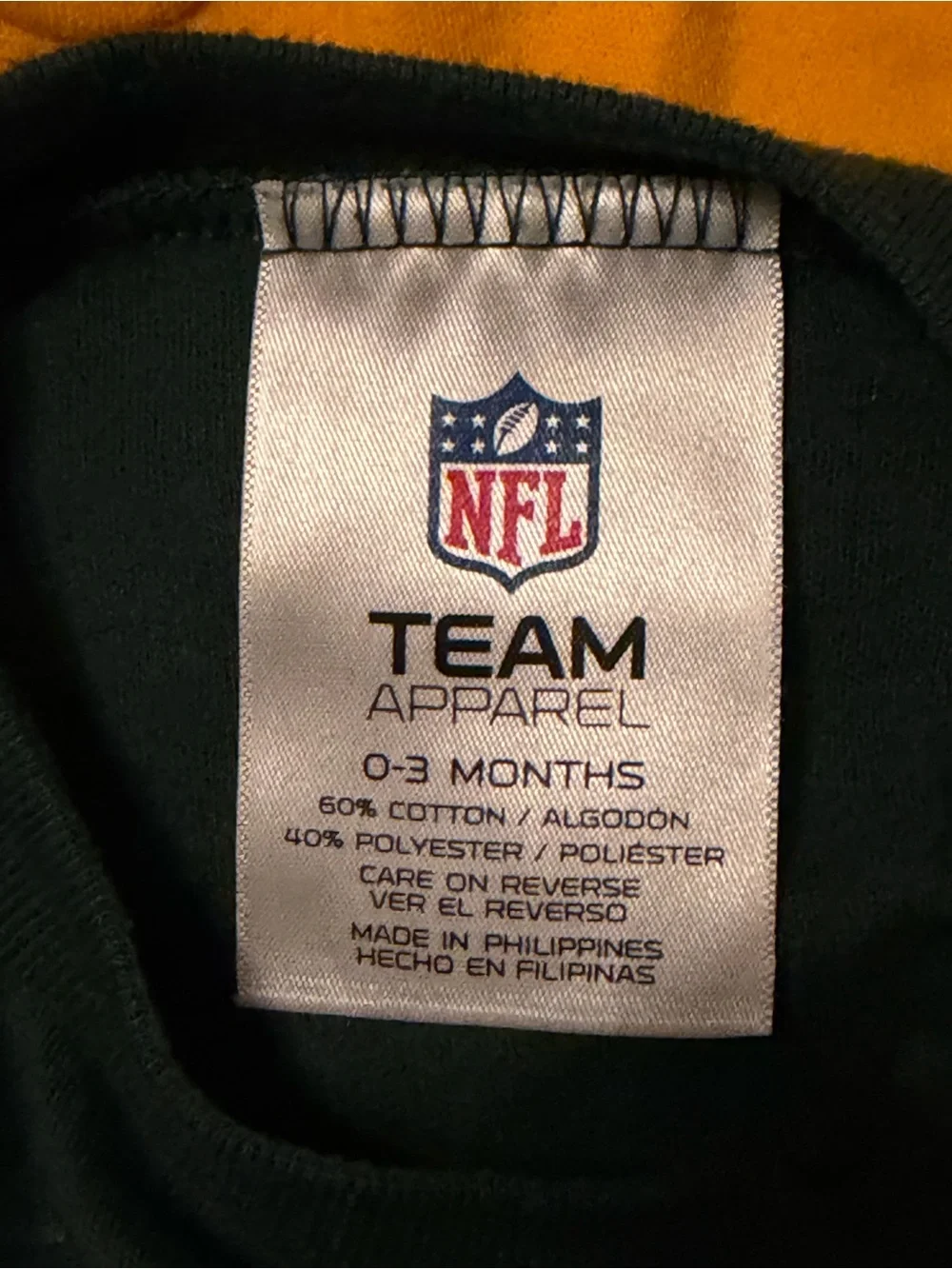NFL Green Bay Packers Baby Footed One-Piece in Green, Gold, White